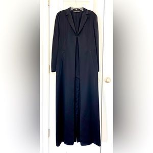 Tahari Satin full length, one button evening jacket.